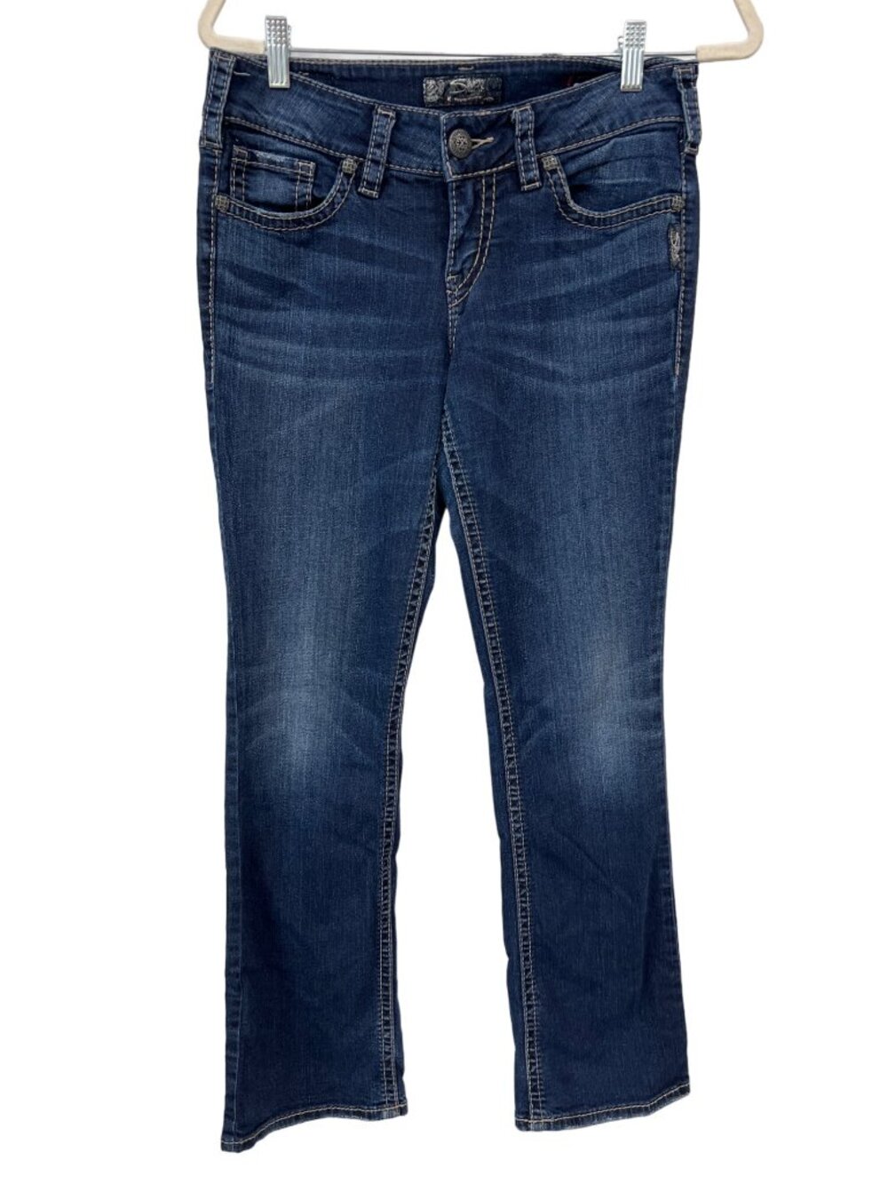 Silver Jeans Company Size 29 Suki Mid Slim Bootcut Super Stretch Blue Ranch